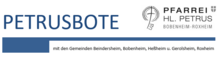 Logo des Pfarrblattes Petrusbote von Bobenheim-Roxheim mit dem Logo
